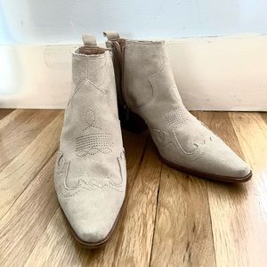 Zara faux suede tan booties